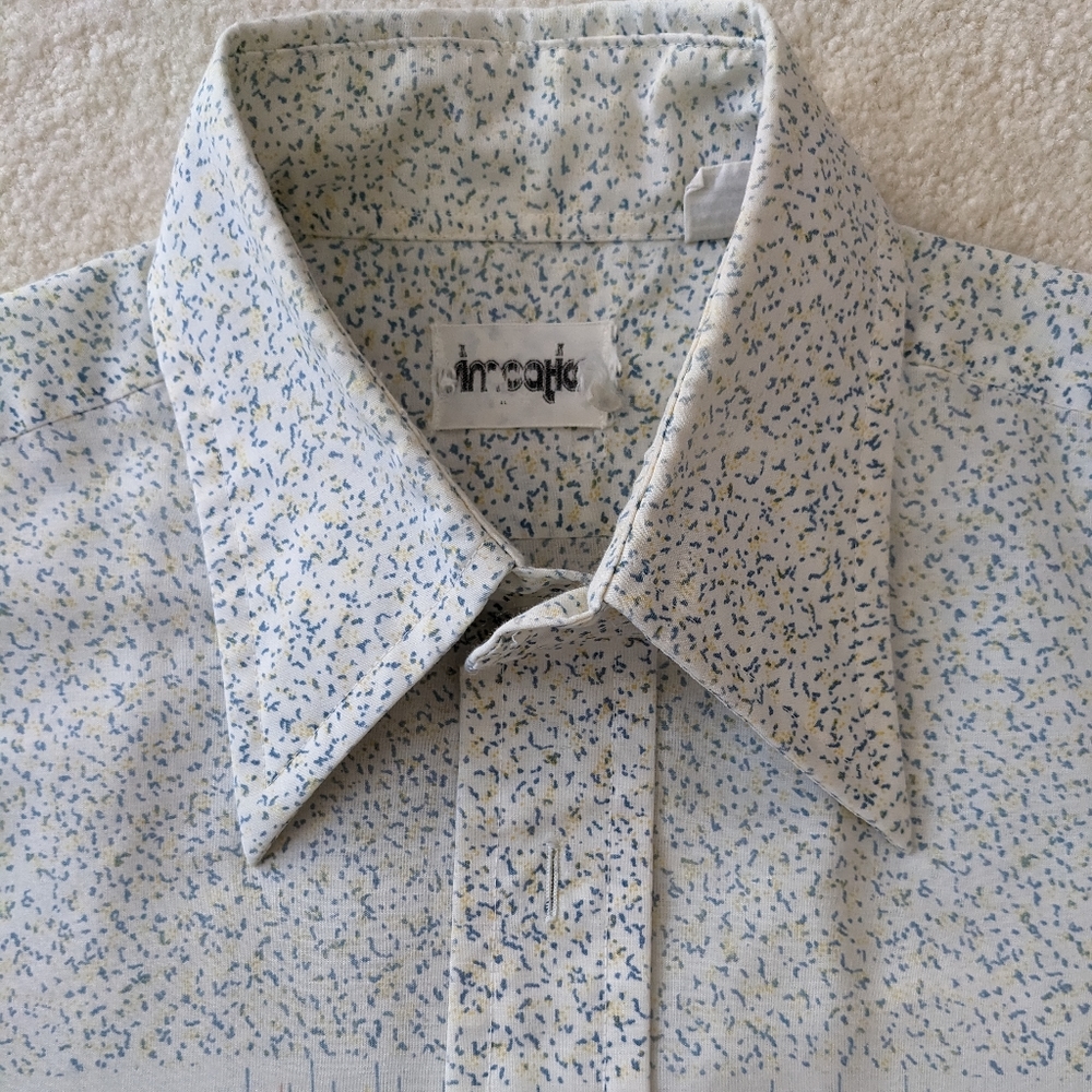 Vintage shirt disco collar Spatico button front sheer lightweight …